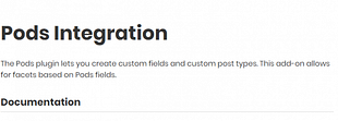 FacetWP Pods Addon