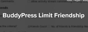 BuddyPress Limit Friendship Request