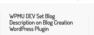 WPMU DEV Set Blog