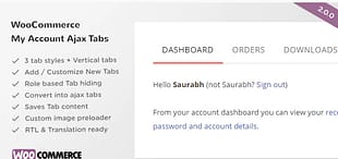 WooCommerce Myaccount Ajax Tabs