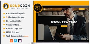 GoldCoin - Bitcoin Cryptocurrency HTML