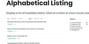 FacetWP - Alphabetical Listing