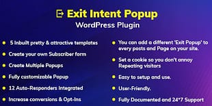 Exit Intent Popup WordPress Plugin