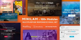 Minilam - Multipurpose Email Set with 100+ Modules + MailChimp Editor + StampReady + Online Builder