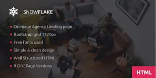 SNOWFLAKE - Onepage Agency HTML Template