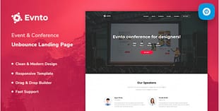 Evnto - Event & Conference Unbounce Landing Page Template