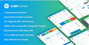 Cubic Admin - Dashboard + UI Kit Framework with Frontend Templates