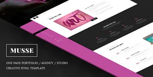 Musse - One Page Portfolio / Agency / Studio Creative Html Template