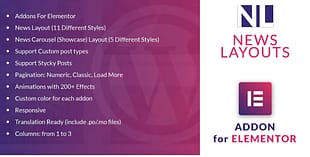 News Layouts for Elementor WordPress