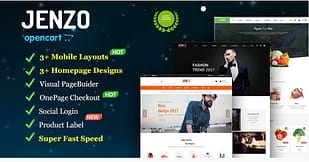 Jenzo - Drag & Drop Multipurpose OpenCart Theme with Mobile-Specific Layouts