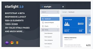 Starlight Responsive Bootstrap 4 Admin