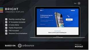Bright - Unbounce Startup Landing Page
