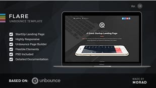 Flare - Unbounce Startup Landing Page