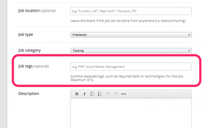 WP Job Manager Job Tags Addon