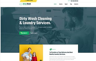 DirtyWash - Dry Cleaning & Laundry Service Elementor Template Kit