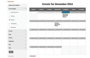 The Events Calendar Filter Bar
