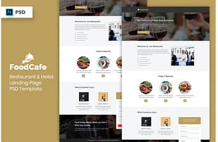 Restaurant & Hotel - Landing Page PSD Template