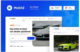 Mobhil Car Dealer Website Figma PSD Template
