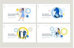 Set of Website PSD Template Designs