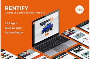 Rentify - Car Rental & Booking PSD Template