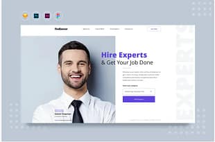 DailyUI.V15 Freelancer Hiring Website UI Template