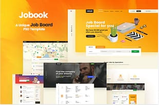 Jobook - A Unique Job Board Website PSD Template