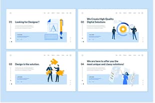 Set of Website PSD Template Designs