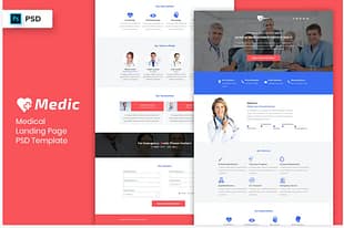 Medical - Landing Page PSD Template-