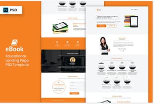 Ebook - Landing Page PSD Template-