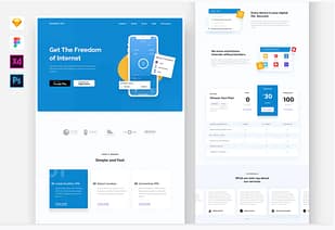 Mobile Application Website PSD Template