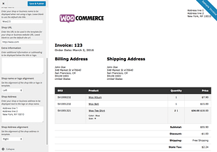 WooCommerce Print Invoice And Packing List