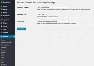 Restrict Content Pro - MailChimp
