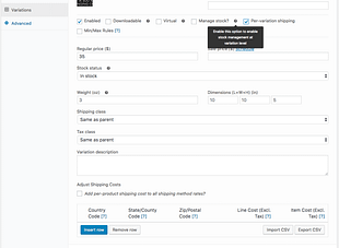 WooCommerce Per Product Shipping