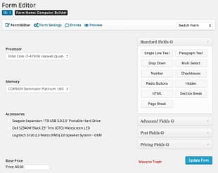 Gravity Forms Product Add-ons for WooCommerce