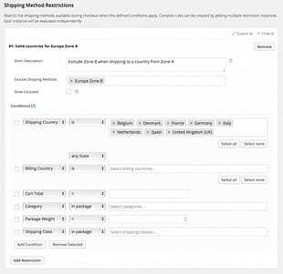 WooCommerce Conditional Shipping and Payments