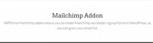 WPForms MailChimp Addon