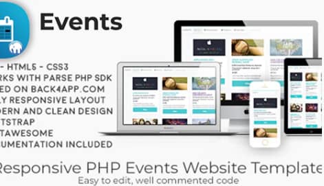 Events - PHP Event Sharing Web Template (Parse PHP)