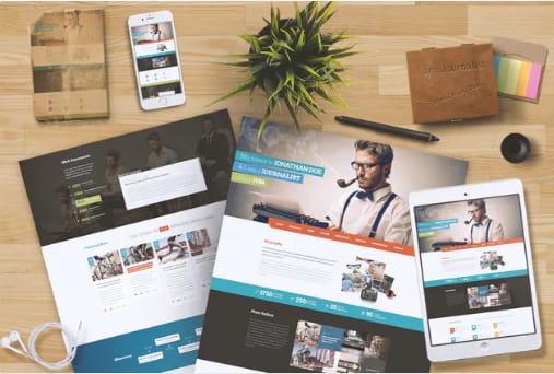 Journalist Classic Retro Website Template - PSD