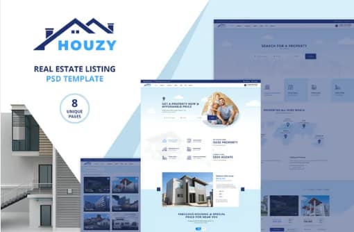 Houzy - Real Estate Listing PSD Template