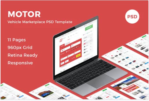 Motor - Vehicle Marketplace PSD Template