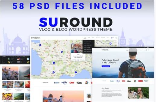 Suround - Vlog & Blog PSD Template