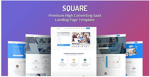 Square - Premium High Converting SaaS Landing Page Template