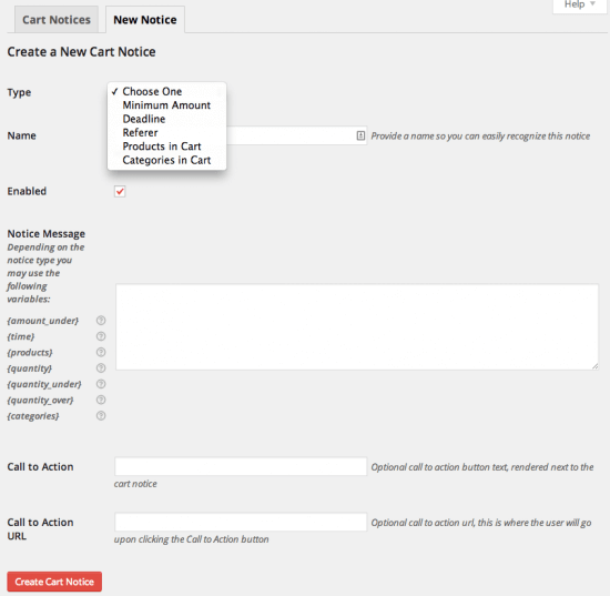 WooCommerce Cart Notices