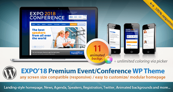 Expo18 - Responsive Event Conference WordPress Theme