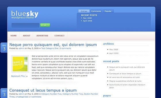 Elegant Themes BlueSky WordPress Theme