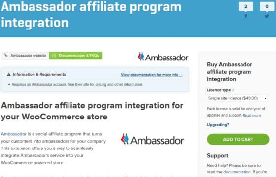 WooCommerce Ambassador Affiliate Program Integration