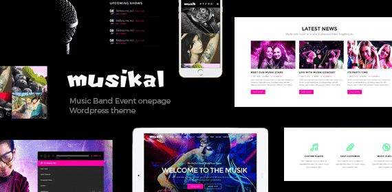Musikal - OnePage Music WordPress