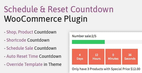 Schedule Reset Countdown Plugin WooCommerce