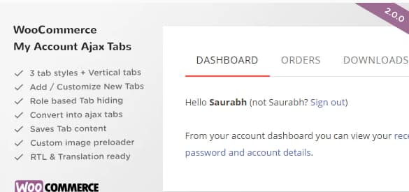 WooCommerce Myaccount Ajax Tabs