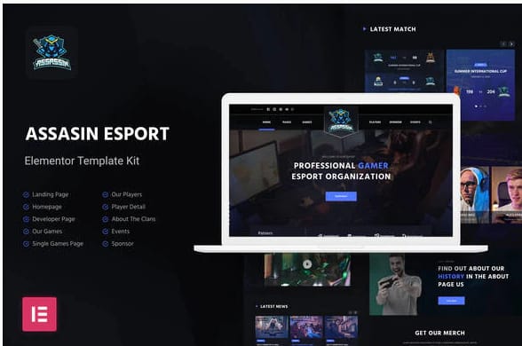 Assasin - eSport Elementor Template Kit